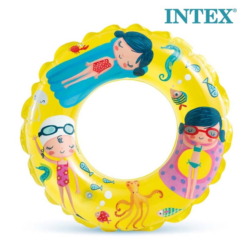 INTEX Inflatable Transparent Swimming Ring 61cm (59242)