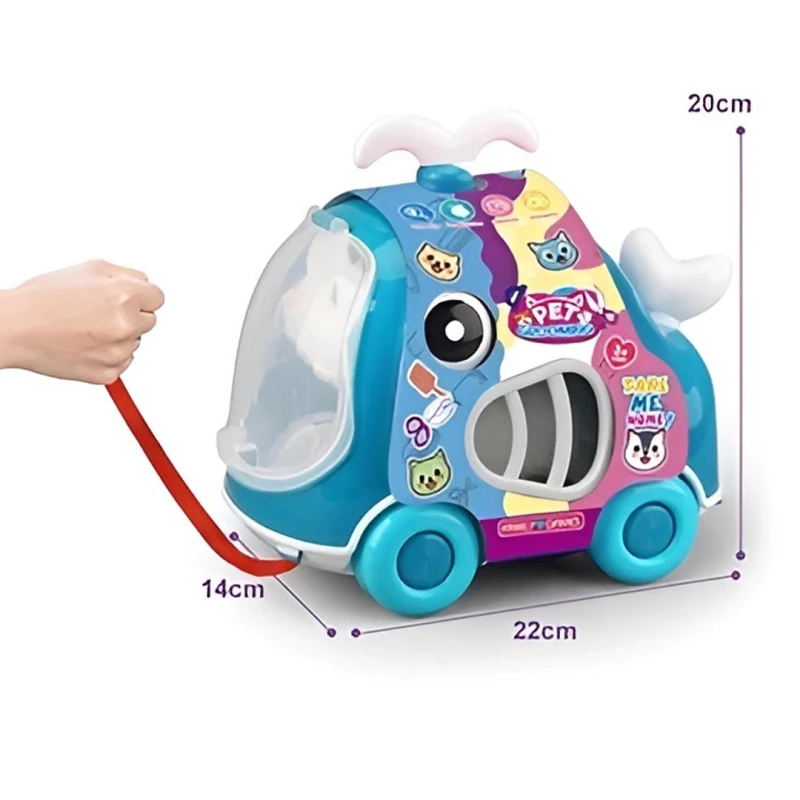 Interactive Electric Plush Cat Toy with Whale Carrier & Leash Accessories – Walking & Sound Realistic Cat, Assorted Colors, Ages 2+