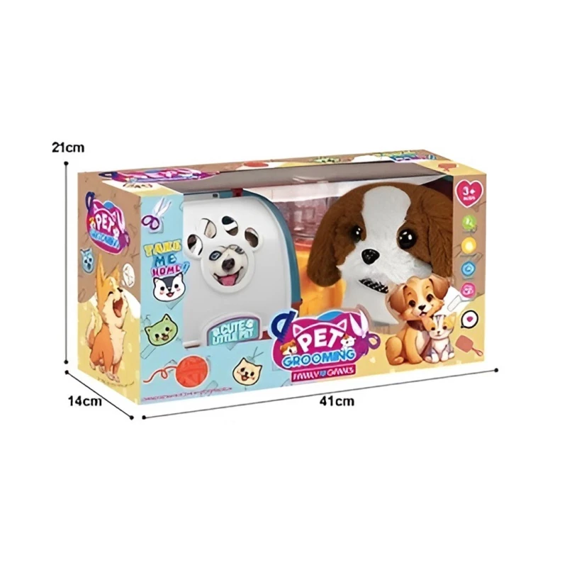 Interactive Plush Pet Toy with Portable Cage, Water Dispenser & Accessories – Walking & Sound Realistic Puppy, Assorted Colors, Ages 2+