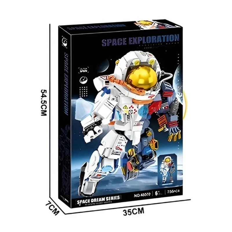 Mechanical Astronaut Building Blocks Set, Futuristic Space Robot with Articulated Joints, 756 Pieces, 3D Educational Construction Toy for Kids Age 6+