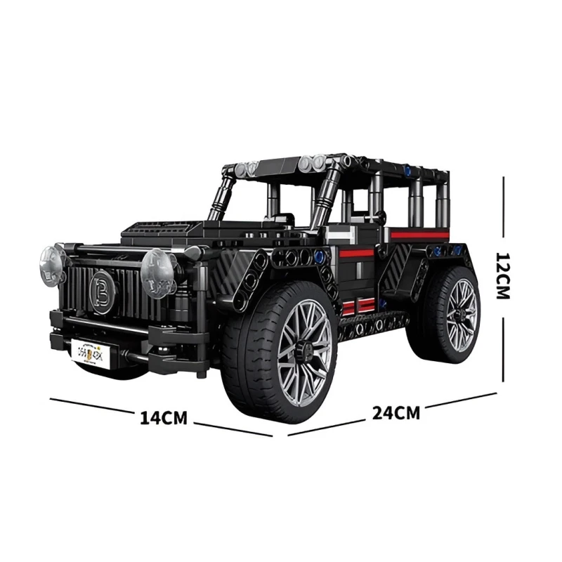 Technic BRABUS Mercedes-Benz G-Class Off-Road Building Blocks Set, Pull Back SUV Model, 446 Pieces, 1:18 Scale, STEM Construction Toy for Kids Age 6+