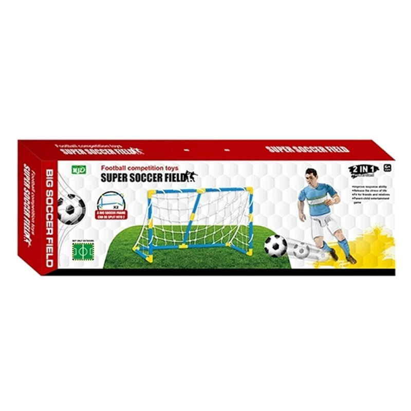 Kids Football Goal Field 180cm – 2-in-1 Indoor & Outdoor Soccer Set (Convertible into Two 90cm Goals) with Net, Ball & Pump for Active Family Fun and Skill Development for Kids Aged 3+