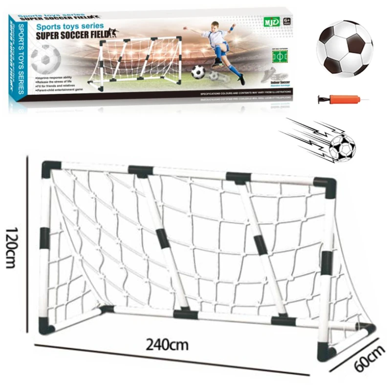 Kids Football Goal Field 240cm – Indoor & Outdoor Soccer Set with Net, Ball & Pump for Active Family Fun and Skill Development for Kids Aged 3+