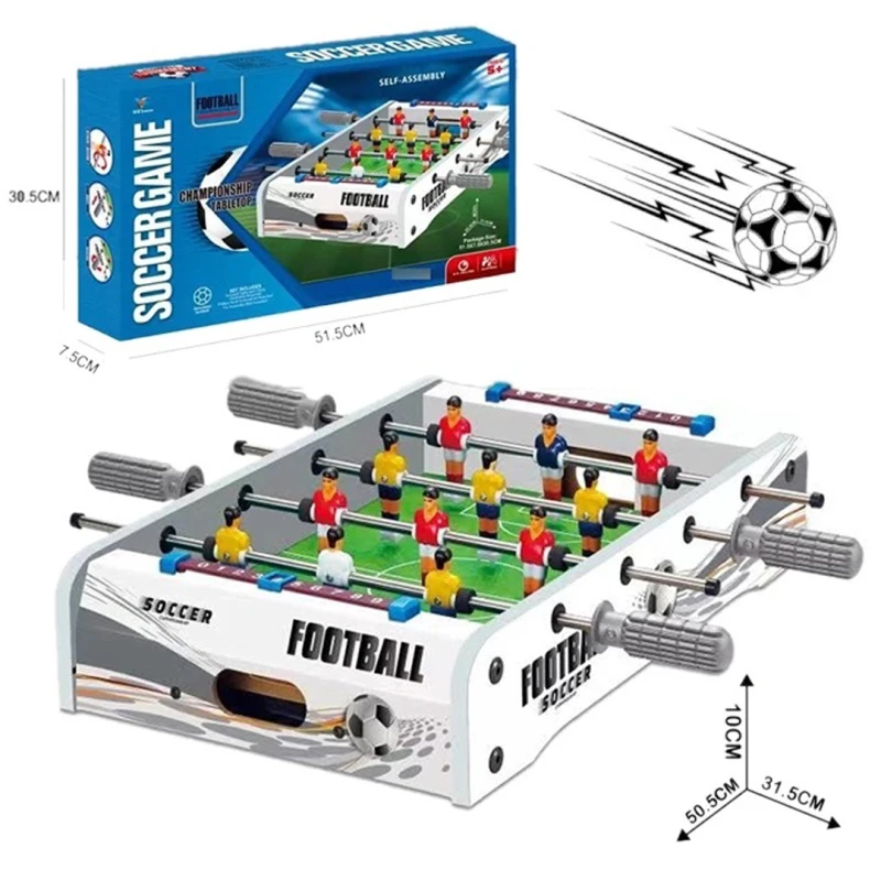 Wooden Football Table with Legs in Attractive Colors - 69 × 36.5 × 62 cm - Free Standing Indoor Soccer Game for Family - Ages 5+