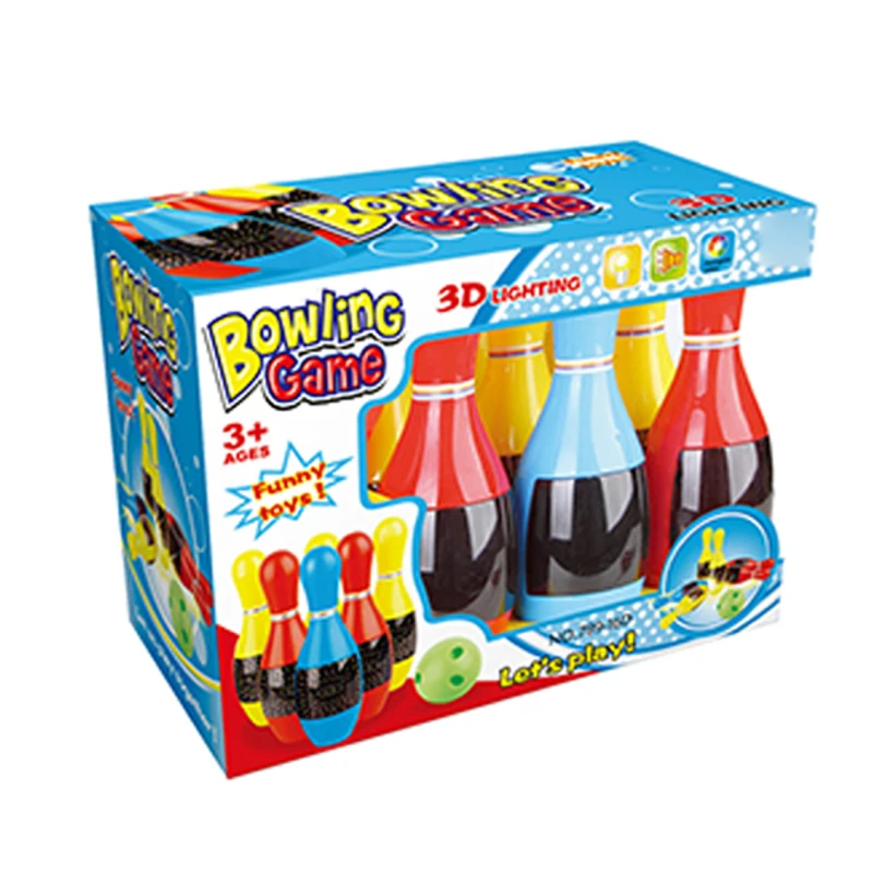 Kids Bowling Playset with Lights - 6-Piece Indoor & Outdoor Bowling Set, Easy-Insert Finger Holes, Skill Development Toy for Ages 2+