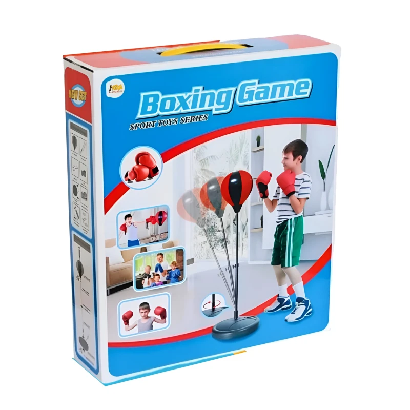 Kids Punching Ball Boxing Training Set - Adjustable Height Stand with Gloves & Stable Base - 360° Reflex Punch Bag for Children Ages 3+