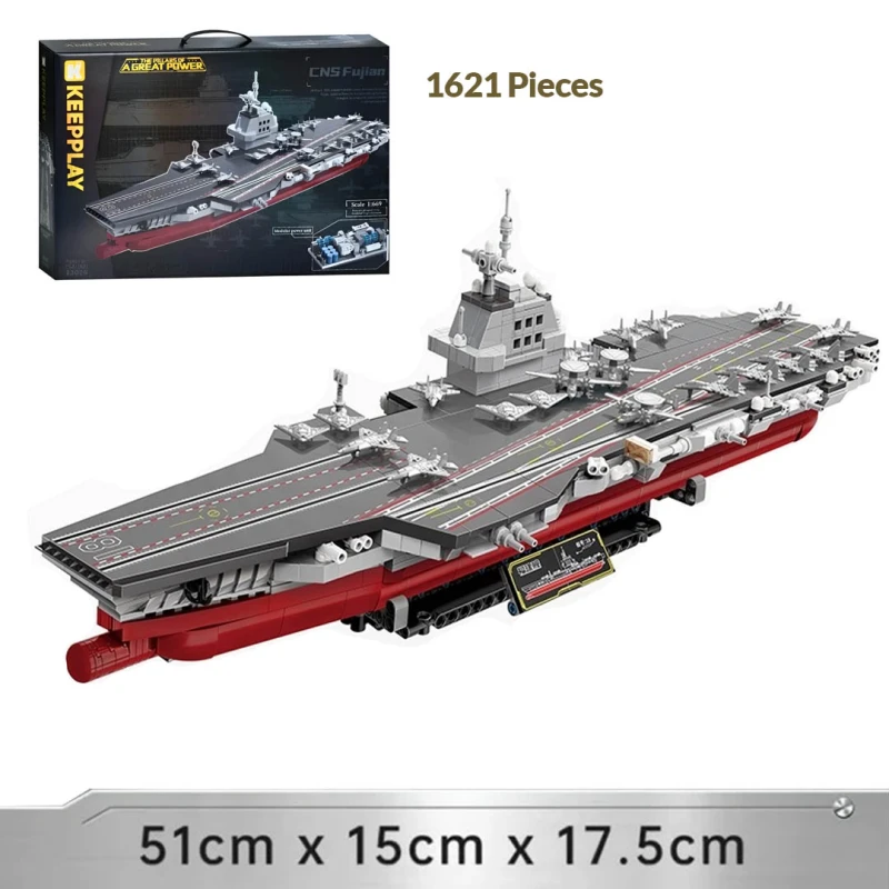 Constructor Aircraft Carrier Keeppley, 1621 Pieces, Scale 1:669 - Suitable for Ages 6+