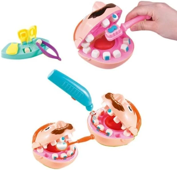 Kids Little Dentist Play Dough Set, Doctor Drill and Fill Playset, Educational Toy to Develop Creativity and Skills, Safe for Kids, Ages 3+