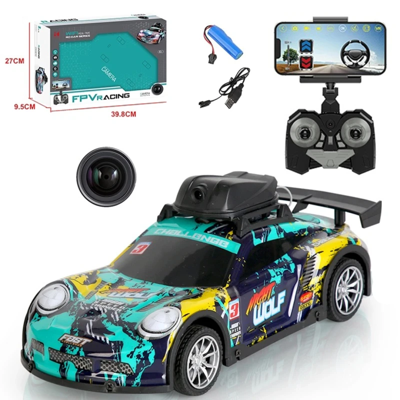 RC Drift Car with HD Camera & LED Light, 2.4GHz 4-Channel APP-Controlled Racing Car for Kids Ages 6+
