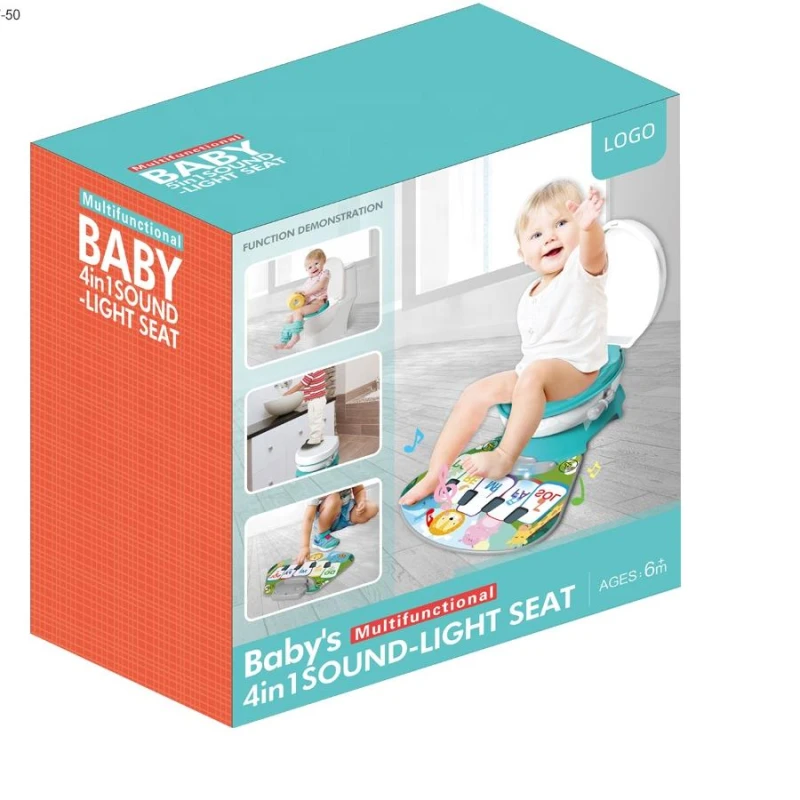 Kids Potty Chair with Musical Mat - 4-in-1 Multi-Functional Toddler Toilet Training Seat, Portable Travel Potty - For Ages 6m+