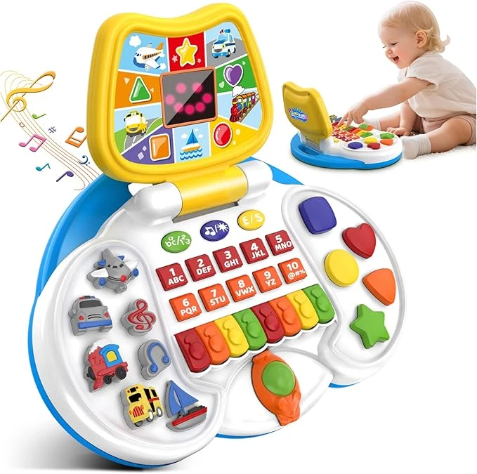 Interactive Laptop for Toddlers with Animated Screen: Teach Letters, Numbers, Colors, and Music for 1-4 Year Olds