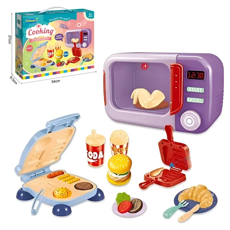 Modeling Dough Set with 6 Colors, Kitchen Tools, and Light-Up Microwave – For Kids Ages 3+