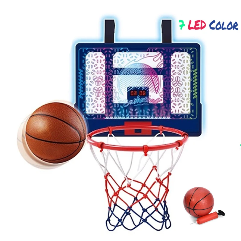 Basketball Hoop, Electronic Basketball, 7 LED Lights & Scoreboard - Indoor  Sports Toy for Ages 3-12 Years