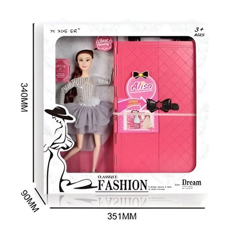 Fashion Doll Closet Playset for Girls - Includes a Fashion Doll with Wardrobe Case, Outfits & Accessories - Ages 3+
