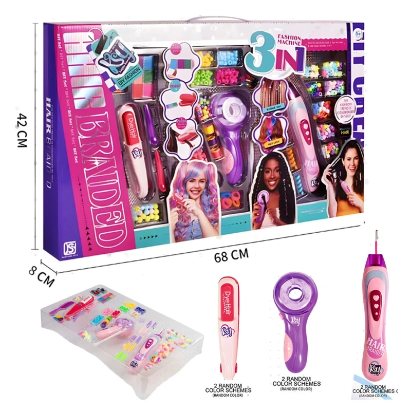 Hair Braided 3 in 1 Luxury - 3-in-1 Hair Styling Kit for Girls Ages 6+