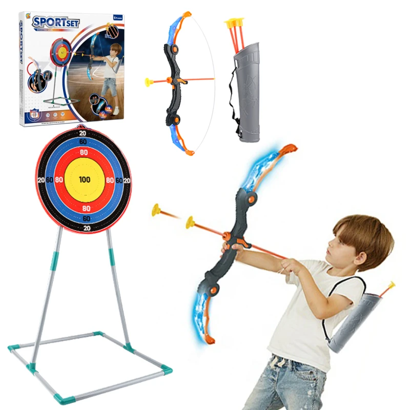 Sport Set Shooting Game Bow & Arrow Set for Kids , Archer With Sound & Light For Age 6 Years +
