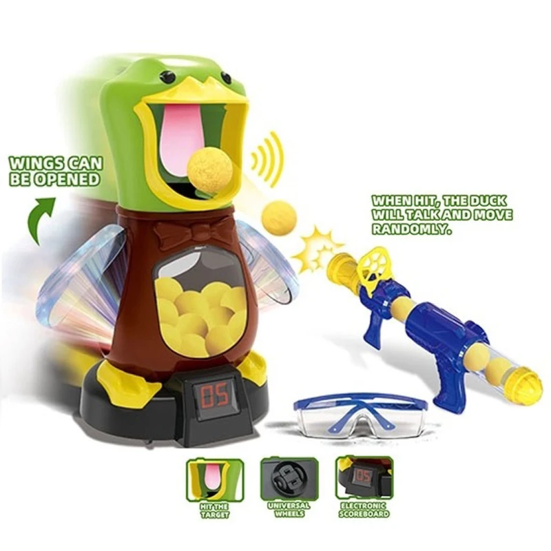 Duck Shooting Game with Scoreboard. Set includes a duck, a gun, and 12 foam balls
