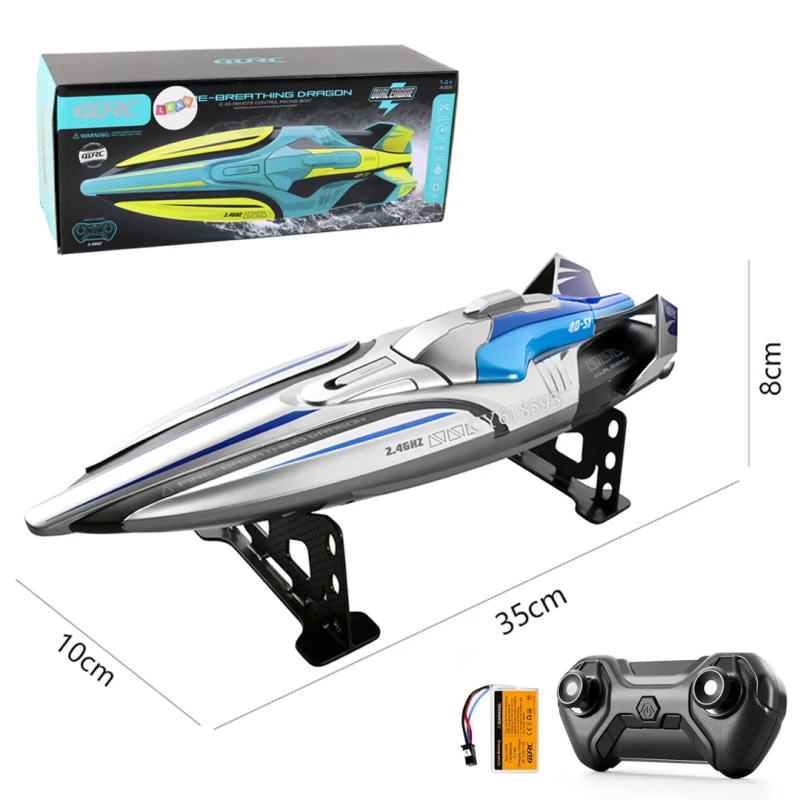 GTRC Pre-Breathing Dragon High-Speed Racing Boat – Rechargeable 7.4V 800mAh Lithium Battery – 2.4G Remote Control Speedboat – Dual Engine – Age 14+