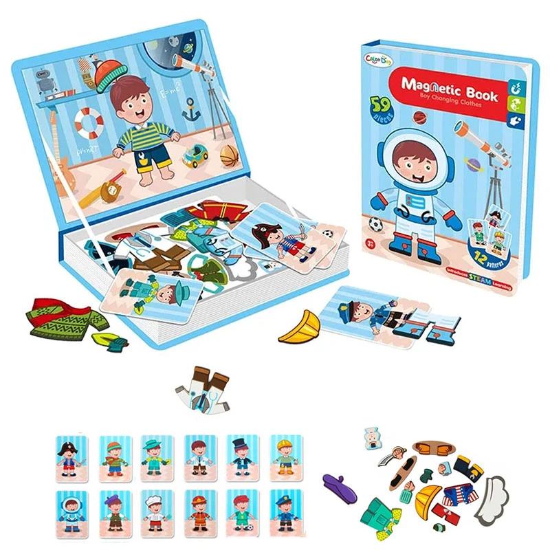Color Day - Magnetic Puzzle Book, Boy Changing Clothes (59 Pcs) - Suitable for Ages 3 Years & Up