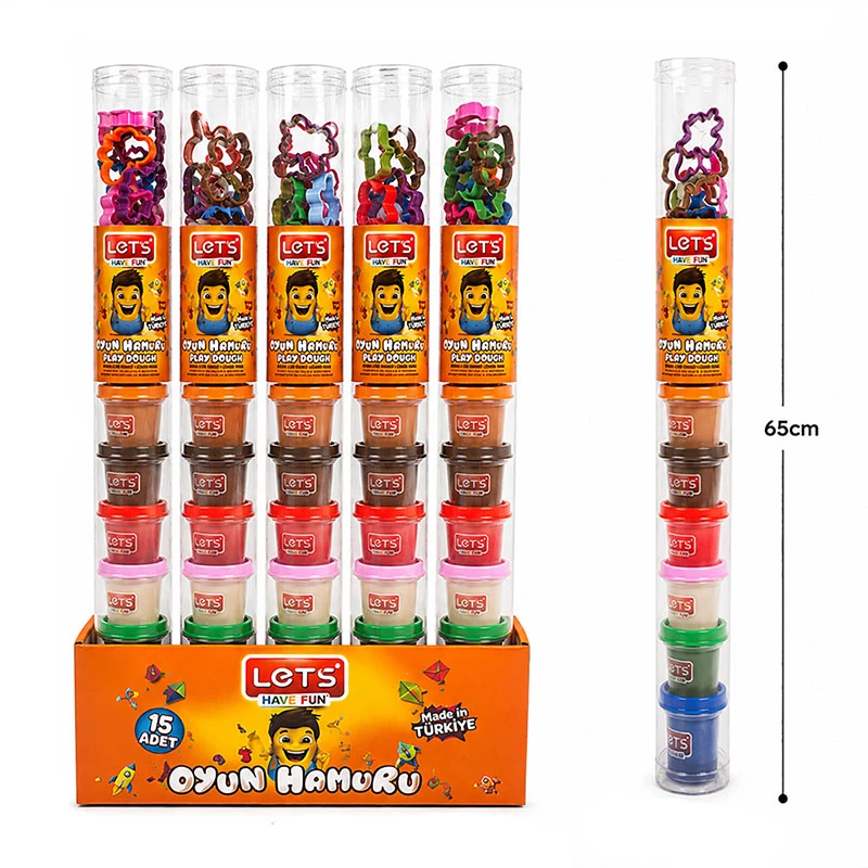 Lets’ Play Dough – Premium Turkish Quality Kids Play Dough Set – 8 Color Dough Containers with 8 Shape Cutters – Ages 3+