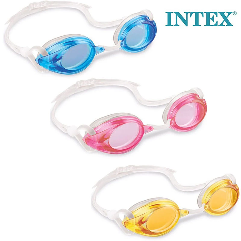 INTEX Relay Racing Goggles – Anti-Fog Swimming Goggles with UV Protection – Assorted Colors – Suitable for Ages 8+