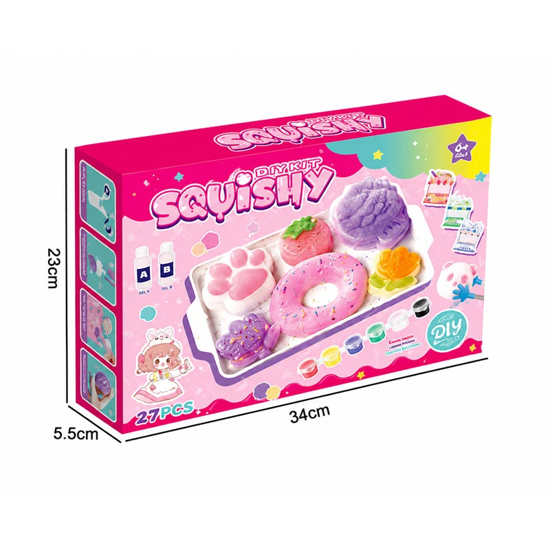 Squishy Toys DIY Kit for Kids – 27 Pieces Creative Squishy Making Set with Molds, Colors & Accessories – Sensory Craft and Stress Relief Toy – Ages 6+