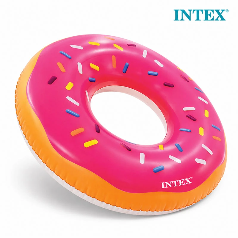 INTEX Big Frosted Donut Tube 99cm – Inflatable Donut Swim Ring for Pool & Beach Fun – Suitable for Ages 9+ to Adults