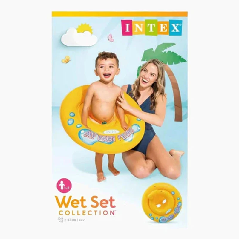 INTEX My Baby Float Inflatable Swim Ring 67 cm – Baby Swimming Seat with Dual Air Chambers – Ages 1–2