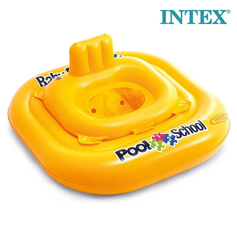 INTEX Pool School Step 1 Inflatable Baby Float 79 × 79 cm – Swim Trainer Seat with Backrest – Ages 1–2