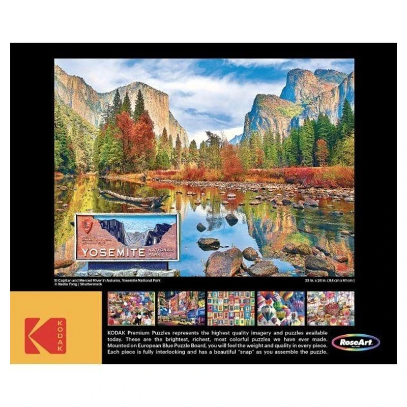 KODAK PREMIUM El Capitan & Merced River in Autumn Yosemite Park – 1500 Piece Jigsaw Puzzle by RoseArt – Finished Size 58.4 × 83.8 cm – Ages 10+