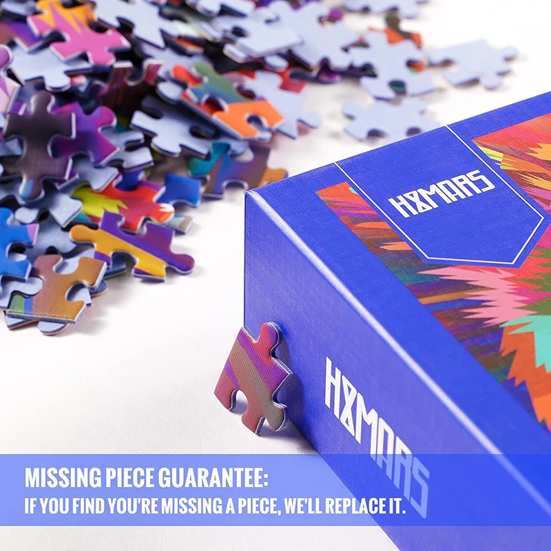 HXMARS Colorful Cat Jigsaw Puzzle 500 Pieces – Artistic Animal Puzzle for Teens & Adults – 52 × 38 cm – Ages 14+