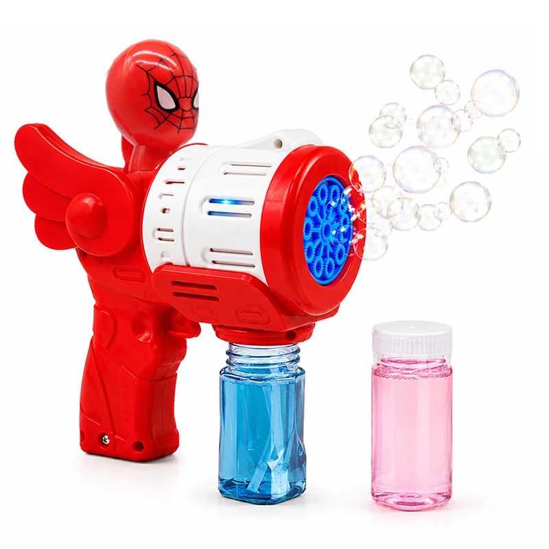 Big Size Spider Man Bubble Gun for Kids – Automatic Electric Bubble Machine with LED Lights, Music & Bubble Solution – Outdoor Bubble Toy for Ages 5+