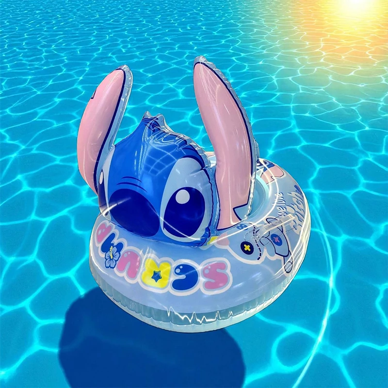 Stitch Baby Swimming Tube with Handles – Kids Inflatable Pool Float Ring for Ages 1–4 Years