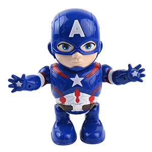 Captain America Dance Hero Interactive Toy for Kids with Walking, Dancing, Music, Colorful LED Lights, Automatic Turning, Direction Change & Shield, Ages 8 Months+