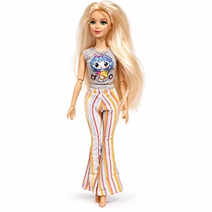 Kids’ Fashion Doll with Movable Joints, High Quality, 30 cm Tall, Doll Top Color & Design May Vary Depending on Stock Availability, Ages 3+ – Model (2)
