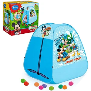 Disney Mickey Mouse Kids’ Play Tent with 100 Colorful Balls, Foldable, Easy to Set Up and Carry, 84 × 85 × 94 cm, Ages 1+
