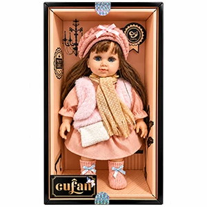 Cufan Pretty Girl Realistic Doll for Kids with Music, Light Fragrance, Winter Outfit, Soft Body & Long Hair, 38 cm Tall, Ages 3+ – Model 9918B