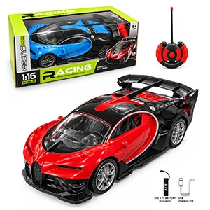 Bugatti Remote Control Car for Kids, 1:16 Scale, 4-Way Control, 3.7V Rechargeable Battery, Working Front & Rear Lights, Ages 3+