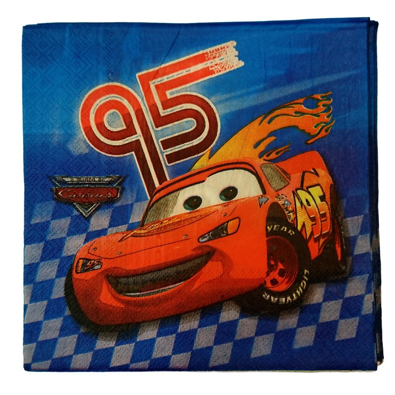 Birthday Napkins Printed Lightning Mcqueen Character From The Movie Cars Character 10 Pcs