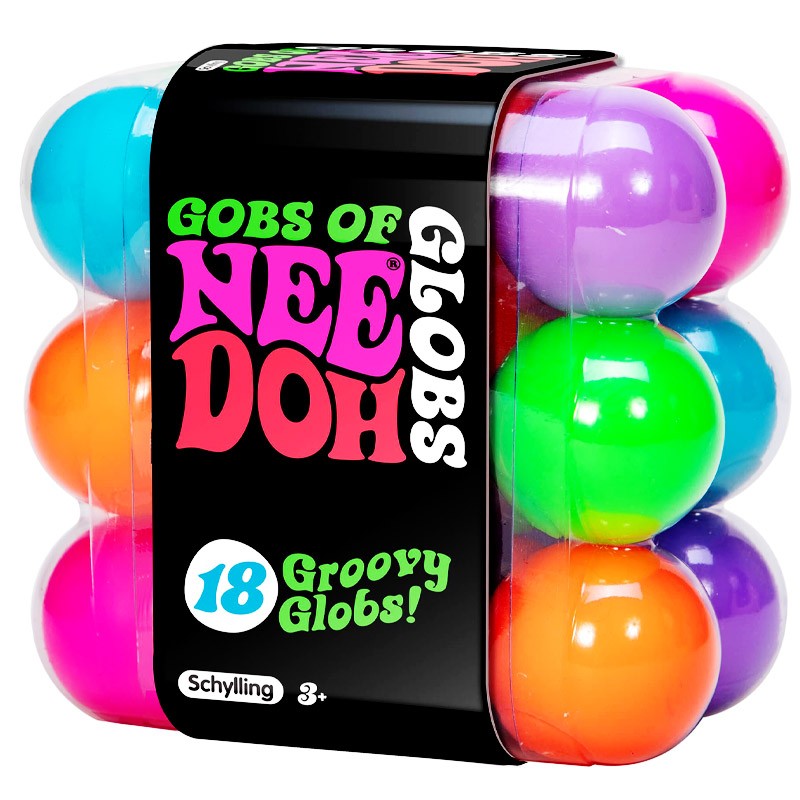 Schylling Gobs Of Needoh  Globs 18 Pcs Teenie Groovy Globs - Squeeze Balls (22105FS)