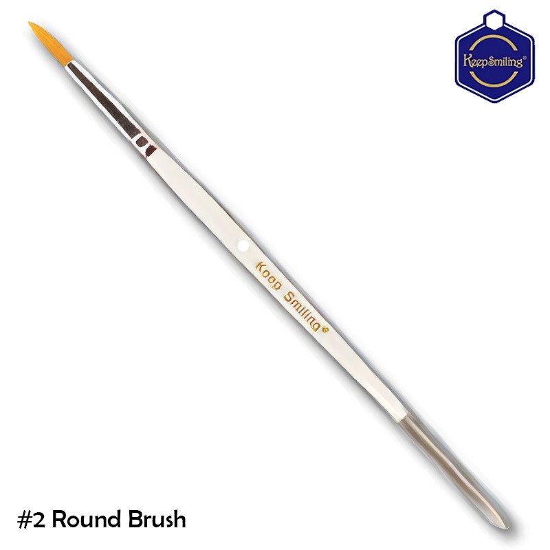 Keep smiling Artist Paint Brush  Nylon Bristles Round Shape #2 1pce