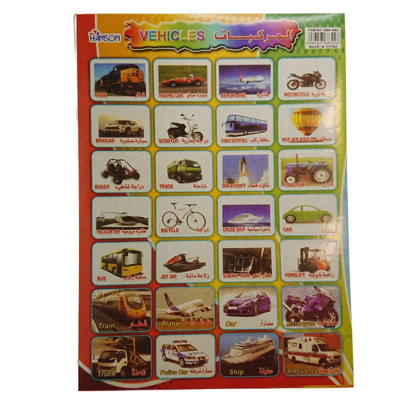 Educational Stickers Vehicles Names & Shapes