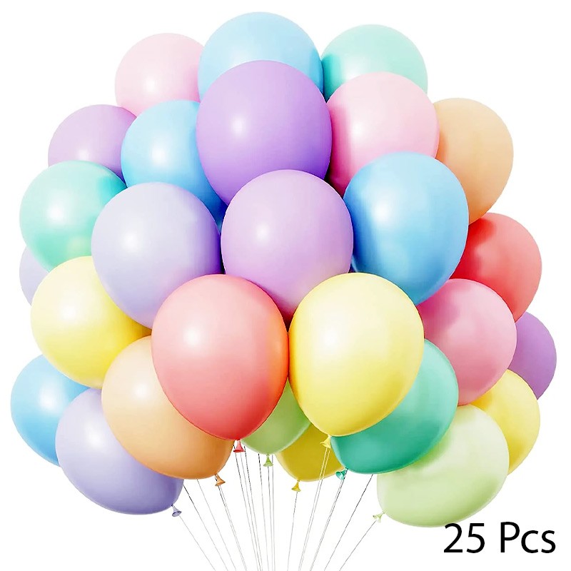 Pack Of 25 Pastel Color Latex Balloons 30 cm
