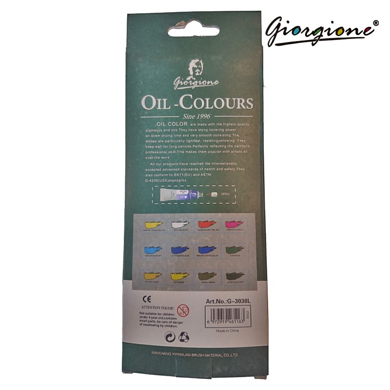 Giorgione Oil Colours Tubes 6 ml 12 colors (G-3038L)