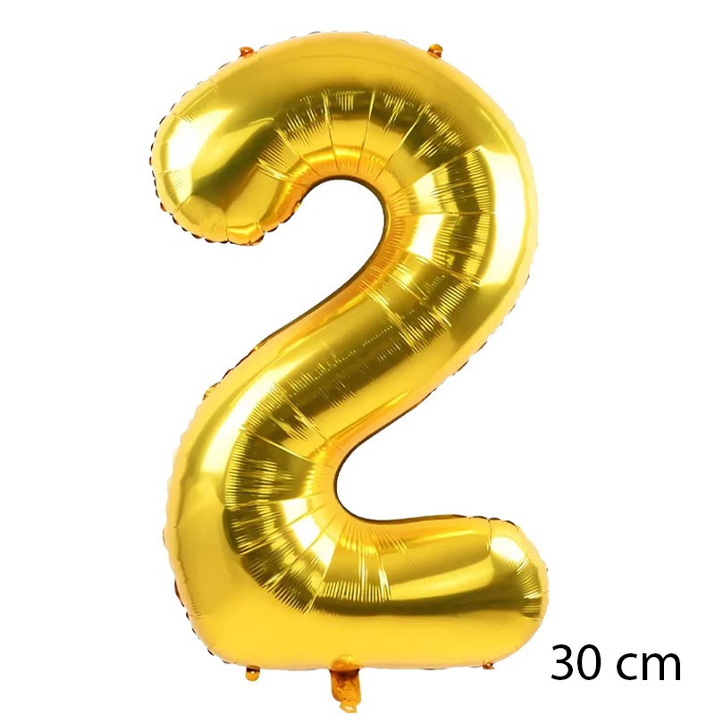 Gold Foil Balloon Number 2 (30 cm)