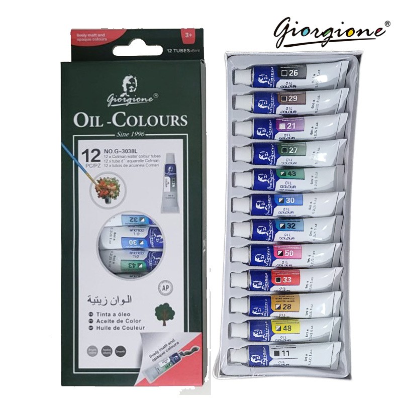 Giorgione Oil Colours Tubes 6 ml 12 colors (G-3038L)