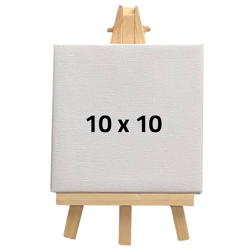 Mini Canvas Board WIth Wood Stand 280 gsm 1 Pcs Size 10 x 10 cm