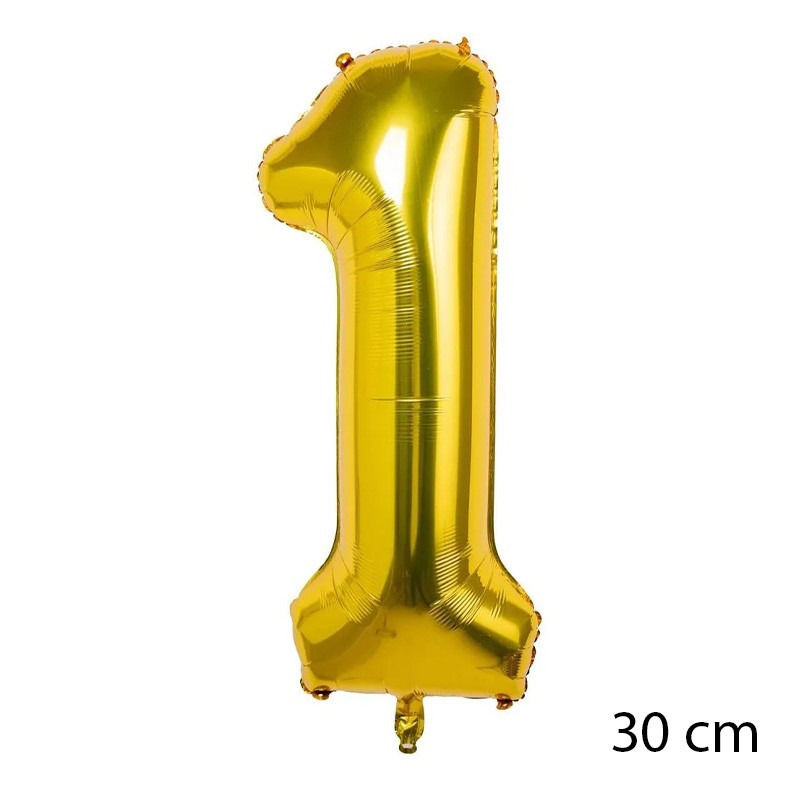 Gold Foil Balloon Number 1 (30 cm)
