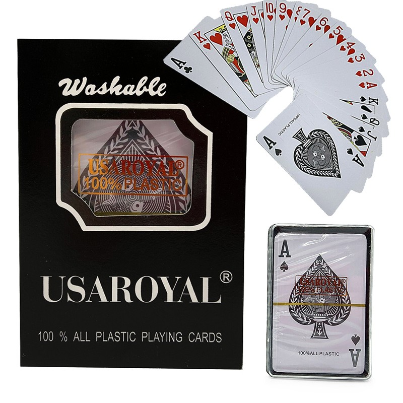 USAROYAL Plastic Playing Cards 2 Packs 108 Cards