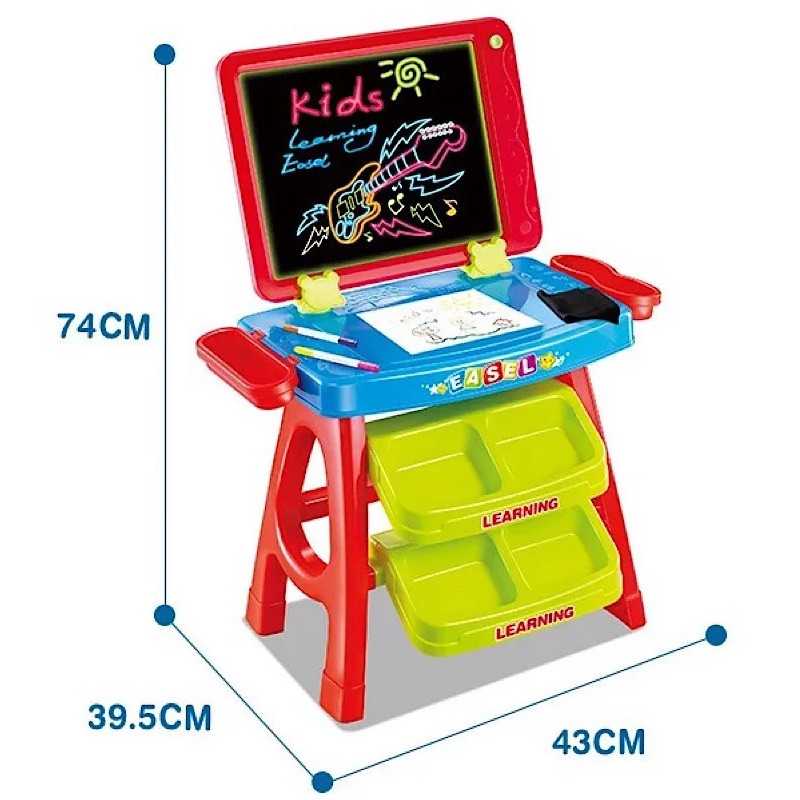 3 In 1 Lighting Board Fluorescent Drawing  & Writing Easel Stand (628-61)